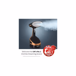 Tefal Access Steam+ Handheld Clothes Steamer, 1600W, 26 g/min Steam, No Ironing Board Needed, 2 Steam Levels, Sanitising Steam, Black & Rose Gold,