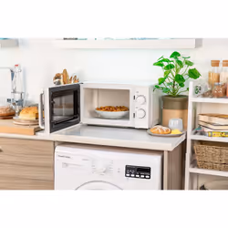 Russell Hobbs 17L Small Microwave White Manual Textures 700W with 5 Power Levels & 30 min Timer, Defrost Function & Easy Clean, RHM1725