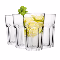 Premier Housewares Luxor Drinking Glasses Set of 4 | Tumbler Water Glass Cups for Everyday Use | Solid Tall Pint Glasses for  ...
