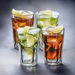 Premier Housewares Luxor Drinking Glasses Set of 4 | Tumbler Water Glass Cups for Everyday Use | Solid Tall Pint Glasses for Highball | BBQ, Juice,