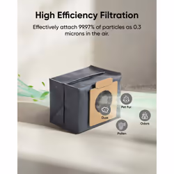 eufy 6-Pack Large Capacity Dust Bags Compatible with X10 Pro Omni Robot Vacuum and X8 Pro with Self-Empty Station