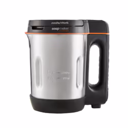 Morphy Richards Compact Soup Maker, Blend & Cook Smooth & Chunky Soup, Smoothies, Black & Stainless Steel, 1 Litre, 900 W, 50 ...