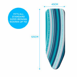 Minky Premium Universal Ironing Board Cover Fits Boards Up To 125 x 45cm 100% Cotton, Blue