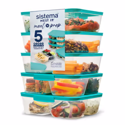 Sistema NEST IT Meal Prep Containers | 1.9 L | Airtight Food Storage Containers with Compartments & Lids | School Lunch Boxes ...