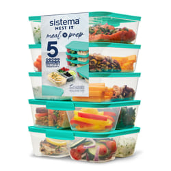 Sistema NEST IT Meal Prep Containers | 1.9 L | Airtight Food Storage Containers with Compartments & Lids | School Lunch Boxes | BPA-Free | Green | 5