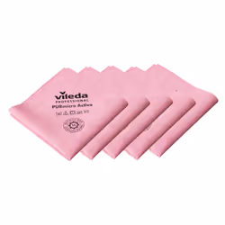 Vileda Professional Premium Microfibre Cleaning Cloths, PURmicro Active, Bathroom Glass Cloths, Streak-Free Multipurpose Clot ...