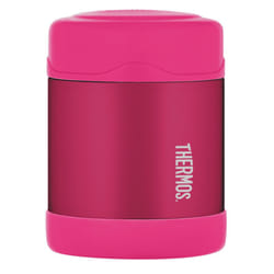 Thermos - Pink Kids Food Flask (290ml) - BPA Free, Stainless Steel, Spill Proof, Thermal Flask with Personalised Name Labels for Lunch Box, 5 Hours