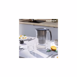 AQUAPHOR Onyx Black Water Filter Jug - Counter Top Design with 4.2L Capacity, 3 X MAXFOR+ Filters Included Reduces Limescale Chlorine & Microplastics