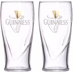 Guinness Official Merchandise Embossed Pint Beer Glass (Set of 2)