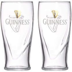 Guinness Official Merchandise Embossed Pint Beer Glass (Set of 2)