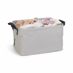 Brabantia - Foldable Laundry Basket - Multi-functional Storage - Folds Flat - Water Resistant Coating - Soft Lifting Handles - Large Volume - Grey -