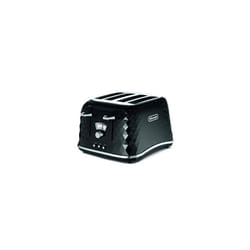 De'Longhi Brilliante 4-slot toaster, reheat, defrost & 6 browning settings, removable crumb tray, CTJ4003BK, Black