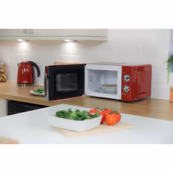 Russell Hobbs RHMM701R 17 Litre 700 W Red Solo Manual Microwave with 5 Power Levels, Ringer & Timer, Defrost Setting, Easy Clean