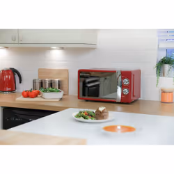 Russell Hobbs RHMM701R 17 Litre 700 W Red Solo Manual Microwave with 5 Power Levels, Ringer & Timer, Defrost Setting, Easy Clean