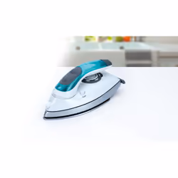 STATUS Tuscan Travel Iron, Clothes Steam Iron, 1100W Dual Voltage, White/Green, TUSCANIRON1PKB4