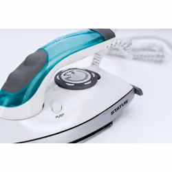 STATUS Tuscan Travel Iron, Clothes Steam Iron, 1100W Dual Voltage, White/Green, TUSCANIRON1PKB4