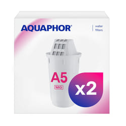 AQUAPHOR Filter Cartridge A5 2 Pack with Magnesium | Filters Limescale, Chlorine, Heavy Metals | 350L Clear Water | AQUALEN Technology for Better