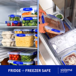 Sistema KLIP IT PLUS Round Food Storage Containers , 300 ml Leak-Proof, Stackable & Airtight Fridge/Freezer Containers with Lid , BPA-Free , 4 Count