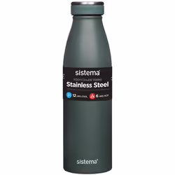 Sistema Hydrate Stainless Steel Water Bottle, 500 ml Leak-Proof Reusable Water Bottle, BPA & Phthalate Free, Double Wall Vacu ...