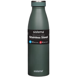 Sistema Hydrate Stainless Steel Water Bottle, 500 ml Leak-Proof Reusable Water Bottle, BPA & Phthalate Free, Double Wall Vacuum Insulation, Keeps Cold
