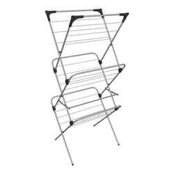 Vileda Sprint 3-Tier Clothes Airer, Indoor Clothes Drying Rack with 20 m Washing Line, Foldable Clothes Airer