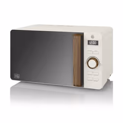 Swan SM22036LWHTN Nordic LED Digital Microwave with Glass Turntable, 6 Power Levels & Defrost Setting, 20L, 800W, White