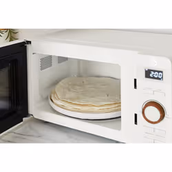 Swan SM22036LWHTN Nordic LED Digital Microwave with Glass Turntable, 6 Power Levels & Defrost Setting, 20L, 800W, White