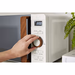 Swan SM22036LWHTN Nordic LED Digital Microwave with Glass Turntable, 6 Power Levels & Defrost Setting, 20L, 800W, White