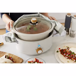 Swan SF17021WHTN Nordic Slow Cooker with 3 Temperature Settings, Keep Warm Function, 3.5L, 200W, White