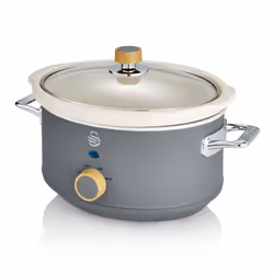 Swan SF17021GRYN Nordic Slow Cooker with 3 Temperature Settings, Keep Warm Function, 3.5L, 200W, Matte Grey