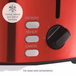 Morphy Richards Equip Red 2 Slice Toaster - Defrost And Reheat Settings - 2 Slot - Stainless Steel - 222066