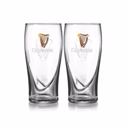 Guinness Official Pint Glass Set of 2, Classic Memorabilia (20 oz)