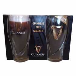 Guinness Official Pint Glass Set of 2, Classic Memorabilia (20 oz)