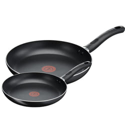 Tefal Taste Twin Frying Pan Set, 20cm/28 cm, Non-Stick, Aluminium, Black, All hobs Compatible excluding Induction, B189S244