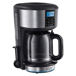 Russell Hobbs Buckingham Filter Coffee Machine, 1.25L Carafe/10 cups, 1-4 Cup brewing option, Fast brew, 24hr timer, 40min keep warm, Pause & Pour,