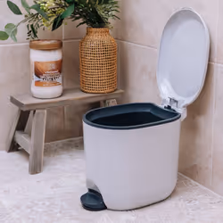 Addis Premium Deluxe Bathroom Office Pedal Bin with Inner, 3.5 Litre, Light Grey & Charcoal Grey