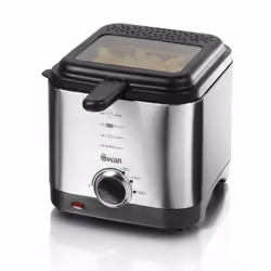 Swan SD6060N 1.5 litre Stainless Steel Fryer with Viewing Window, Non-Stick Coating for Easy Cleaning and Adjustable Thermost ...