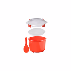 Sistema Microwave Rice Cooker | 2.6 L | Dishwasher Safe Small Rice Cooker | BPA-Free | Red