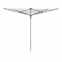 Addis 40m 4 Arm Rotary Washing Line (Grey) Multiple Tension Adjustment, Folding Outdoor Rotating Clothes Dryer & Ground Spike ...