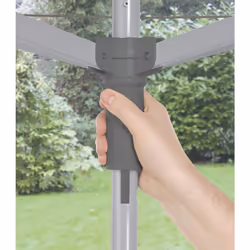 Addis 40m 4 Arm Rotary Washing Line (Grey) Multiple Tension Adjustment, Folding Outdoor Rotating Clothes Dryer & Ground Spike MOB, Metallic