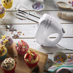 Russell Hobbs Food Collection Electric Hand Mixer with 6 Speeds, Easy release button, Fingertip speed control, Chrome beaters, Wrap around cord