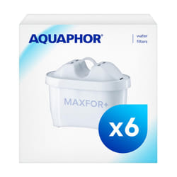 AQUAPHOR Maxfor+ Replacement Filter Cartridge Pack of 6 - Compatible with All Aquaphor Maxfor+ Filter jugs and Brita Maxtra+ Reduces limescale,