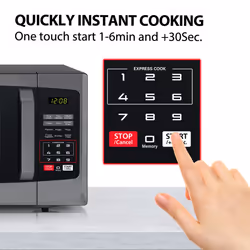 Toshiba 800w 23L Microwave Oven with Digital Display, Auto Defrost, One-touch Express Cook with 6 Pre-Programmed Auto Cook, and Easy Clean - Black -