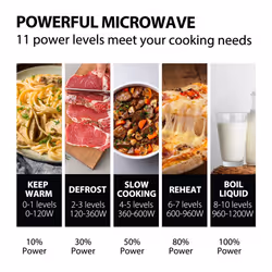 Toshiba 800w 23L Microwave Oven with Digital Display, Auto Defrost, One-touch Express Cook with 6 Pre-Programmed Auto Cook, and Easy Clean - Black -