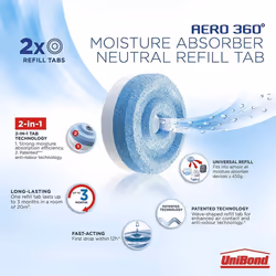 UniBond AERO 360? Moisture Absorber Neutral Refill Tab, ultra-absorbent and odour-neutralising, for AERO 360? Dehumidifier, Condensation Absorbers,