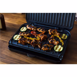 George Foreman Medium Electric Fit Grill [Non stick, Healthy, Griddle, Toastie, Hot plate, Panini, BBQ, Energy saving, Vertical storage, Easy clean,