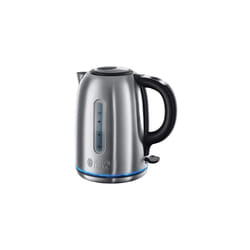 Russell Hobbs Brushed Stainless Steel Electric 1.7L Cordless Kettle (Quiet & Fast Boil 3KW, Removable washable anti-scale filter, Push button lid,