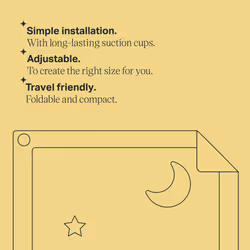 Tommee Tippee Sleeptime Portable Blackout Blind with Suction Cups, Adjustable and Lightweight, Regular, 130 x 99cm