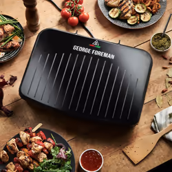 George Foreman Large Electric Fit Grill [Non stick, Healthy, Griddle, Toastie, Hot plate, Panini, BBQ, Energy saving, Vertical storage, Easy clean,