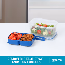 Sistema TO GO Stax Leakproof Food Storage Containers | 1 L | Airtight & Stackable Meal Prep Containers with Lids | Adult Lunch Boxes for Office,
